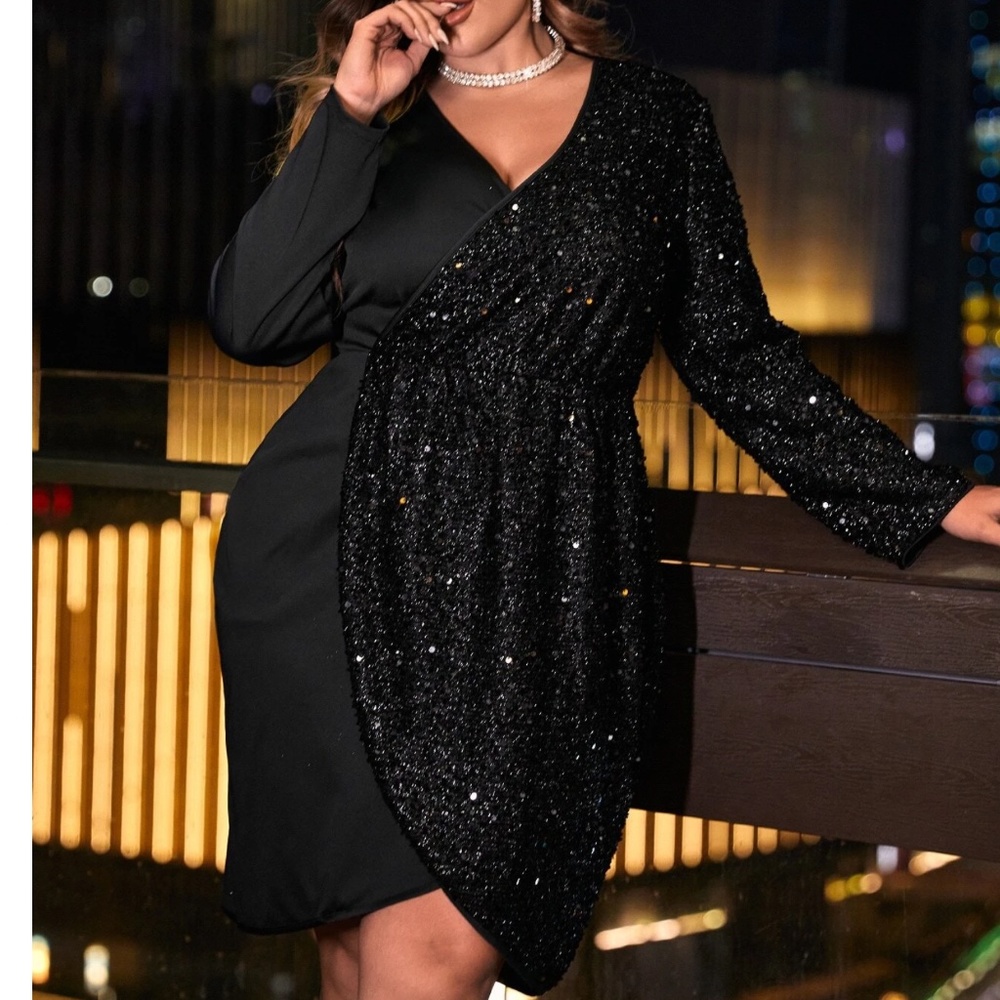 Luxe Plus Sequin Evening Party Formal Dress - Picture 2 of 5